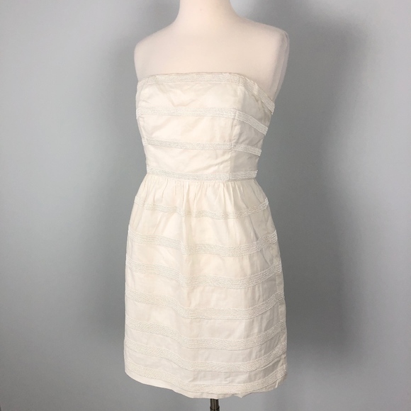J. Crew Dresses & Skirts - J Crew | Strapless Cream Striped Dress
